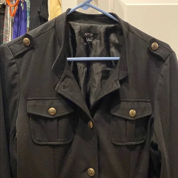Apt. 9 Black Military Style Jacket - Picture 6 of 7